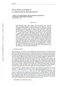 Test-Time Alignment via Hypothesis Reweighting