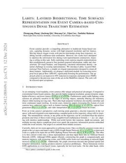 Labits: Layered Bidirectional Time Surfaces Representation for Event
  Camera-based Continuous Dense Trajectory Estimation