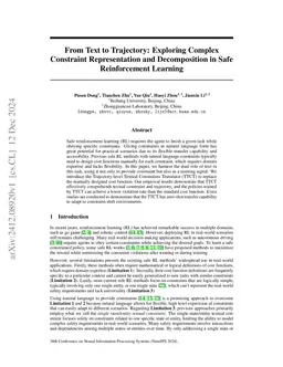 From Text to Trajectory: Exploring Complex Constraint Representation and Decomposition in Safe Reinforcement Learning