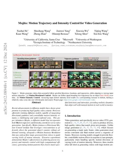 Mojito: Motion Trajectory and Intensity Control for Video Generation