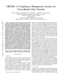 CBCMS: A Compliance Management System for Cross-Border Data Transfer