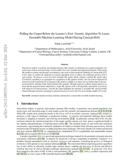 Pulling the Carpet Below the Learner's Feet: Genetic Algorithm To Learn
  Ensemble Machine Learning Model During Concept Drift