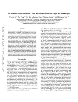 Hyperbolic-constraint Point Cloud Reconstruction from Single RGB-D
  Images