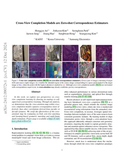 Cross-View Completion Models are Zero-shot Correspondence Estimators