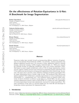 On the effectiveness of Rotation-Equivariance in U-Net: A Benchmark for
  Image Segmentation