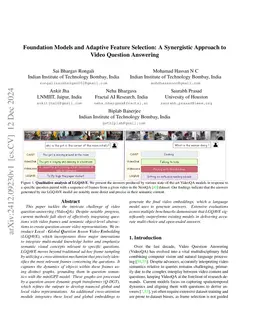 Foundation Models and Adaptive Feature Selection: A Synergistic Approach
  to Video Question Answering