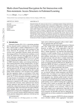 Multi-client Functional Encryption for Set Intersection with
  Non-monotonic Access Structures in Federated Learning