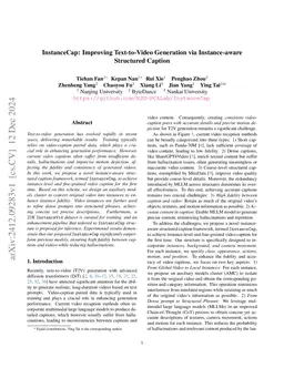 InstanceCap: Improving Text-to-Video Generation via Instance-aware
  Structured Caption
