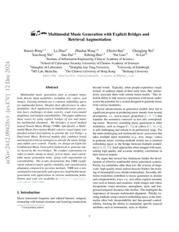 Multimodal Music Generation with Explicit Bridges and Retrieval
  Augmentation