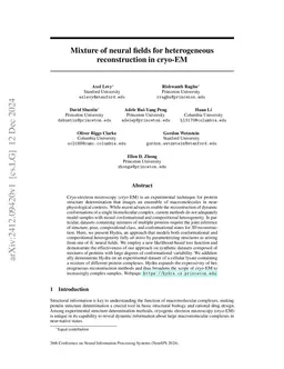 Mixture of neural fields for heterogeneous reconstruction in cryo-EM