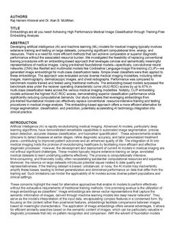 Embeddings are all you need! Achieving High Performance Medical Image
  Classification through Training-Free Embedding Analysis