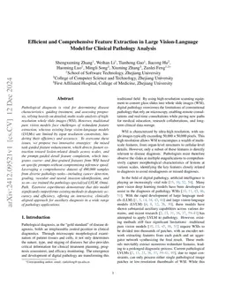 Efficient and Comprehensive Feature Extraction in Large Vision-Language Model for Pathology Analysis