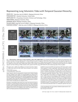 Representing Long Volumetric Video with Temporal Gaussian Hierarchy