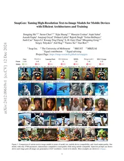 SnapGen: Taming High-Resolution Text-to-Image Models for Mobile Devices
  with Efficient Architectures and Training