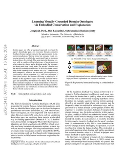 Learning Visually Grounded Domain Ontologies via Embodied Conversation
  and Explanation