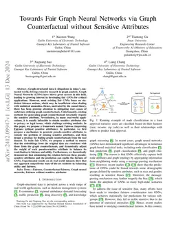 Towards Fair Graph Neural Networks via Graph Counterfactual without
  Sensitive Attributes