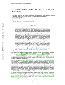 Partitioning Message Passing for Graph Fraud Detection