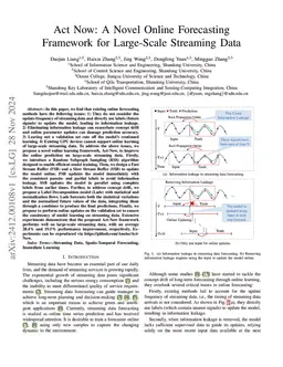 Act Now: A Novel Online Forecasting Framework for Large-Scale Streaming
  Data