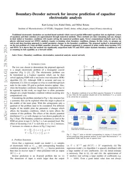 Boundary-Decoder network for inverse prediction of capacitor
  electrostatic analysis
