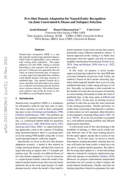Few-Shot Domain Adaptation for Named-Entity Recognition via Joint
  Constrained k-Means and Subspace Selection