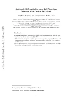 Automatic Differentiation-based Full Waveform Inversion with Flexible
  Workflows