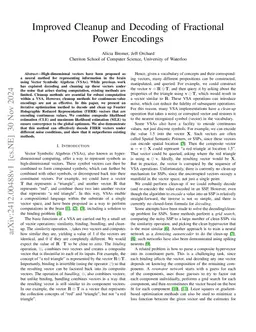 Improved Cleanup and Decoding of Fractional Power Encodings