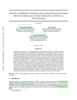 Graph-to-SFILES: Control structure prediction from process topologies
  using generative artificial intelligence