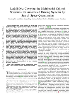 LAMBDA: Covering the Multimodal Critical Scenarios for Automated Driving
  Systems by Search Space Quantization