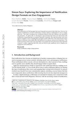 Simon Says: Exploring the Importance of Notification Design Formats on
  User Engagement