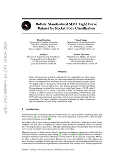 RoBo6: Standardized MMT Light Curve Dataset for Rocket Body
  Classification