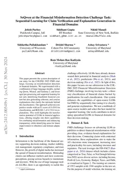 SeQwen at the Financial Misinformation Detection Challenge Task:
  Sequential Learning for Claim Verification and Explanation Generation in
  Financial Domains