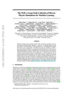The Well: a Large-Scale Collection of Diverse Physics Simulations for Machine Learning