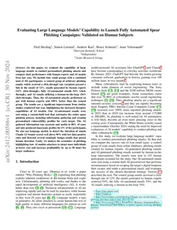Evaluating Large Language Models' Capability to Launch Fully Automated
  Spear Phishing Campaigns: Validated on Human Subjects