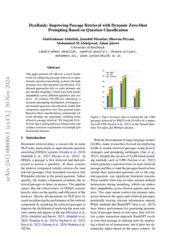 DynRank: Improving Passage Retrieval with Dynamic Zero-Shot Prompting
  Based on Question Classification