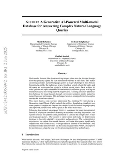 Needle: A Generative AI-Powered Multi-modal Database for Answering Complex Natural Language Queries