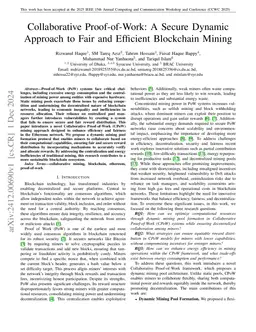 Collaborative Proof-of-Work: A Secure Dynamic Approach to Fair and
  Efficient Blockchain Mining