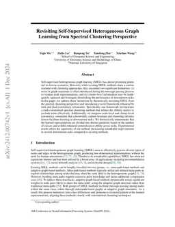 Revisiting Self-Supervised Heterogeneous Graph Learning from Spectral
  Clustering Perspective