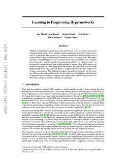 Learning to Forget using Hypernetworks