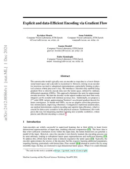 Explicit and data-Efficient Encoding via Gradient Flow