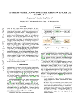 Complexity boosted adaptive training for better low resource ASR
  performance