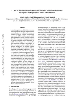 LLMs as mirrors of societal moral standards: reflection of cultural
  divergence and agreement across ethical topics