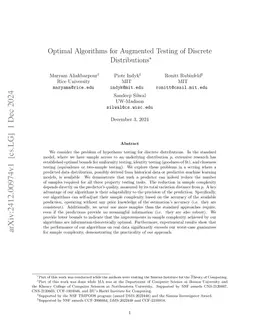 Optimal Algorithms for Augmented Testing of Discrete Distributions