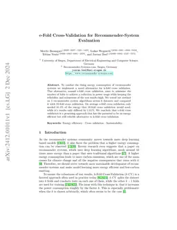 e-Fold Cross-Validation for Recommender-System Evaluation