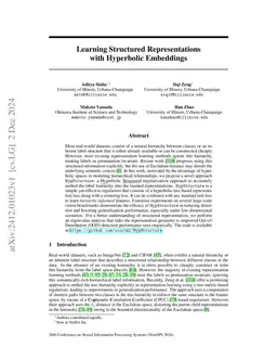 Learning Structured Representations with Hyperbolic Embeddings