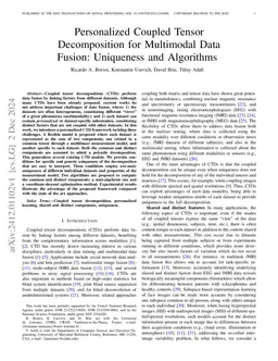 Personalized Coupled Tensor Decomposition for Multimodal Data Fusion:
  Uniqueness and Algorithms