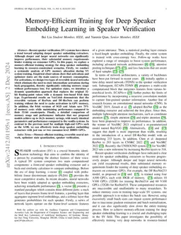 Memory-Efficient Training for Deep Speaker Embedding Learning in Speaker
  Verification