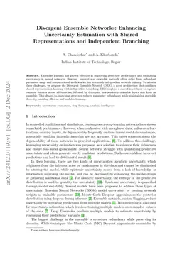 Divergent Ensemble Networks: Enhancing Uncertainty Estimation with
  Shared Representations and Independent Branching