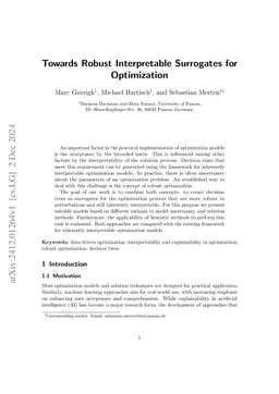 Towards Robust Interpretable Surrogates for Optimization
