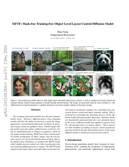 MFTF: Mask-free Training-free Object Level Layout Control Diffusion
  Model