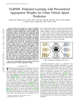 FedPAW: Federated Learning with Personalized Aggregation Weights for
  Urban Vehicle Speed Prediction